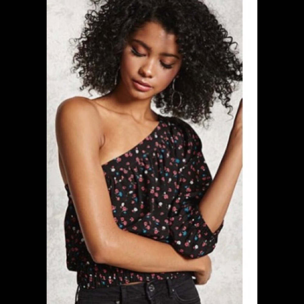 One arm off shoulder blouse